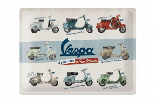 Blechschild "Vespa Modelle" - 40 x 30cm